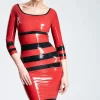 Latex Two-Toned Sensual Mini Dress