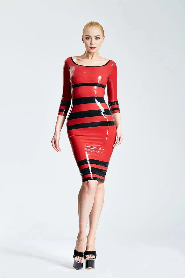 Latex Horizontale Boatneck Dress