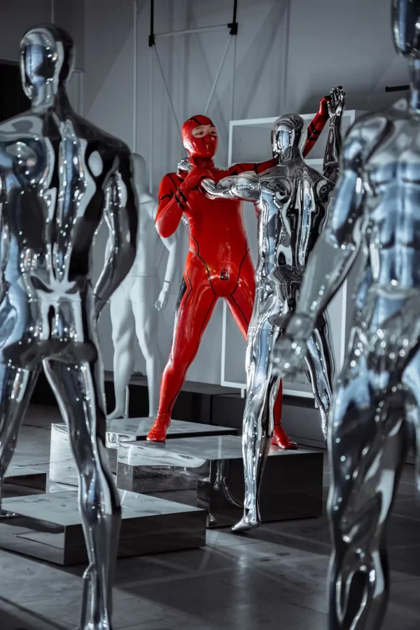 Latex Male Red Ninja Latex Catsuit