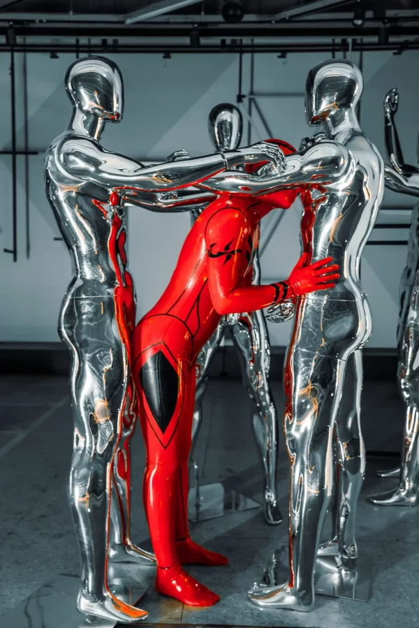 Latex Male Red Ninja Latex Catsuit