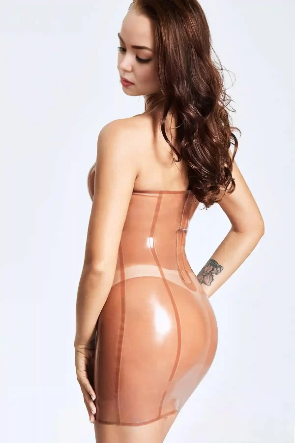 Latex Simple Tube Top Mini Dress