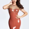 Latex Simple Tube Top Mini Dress