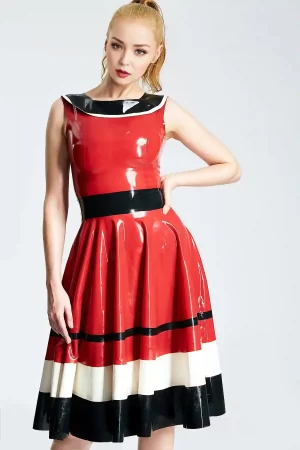 Latex Horizontally Yours Full-Skirt Dress