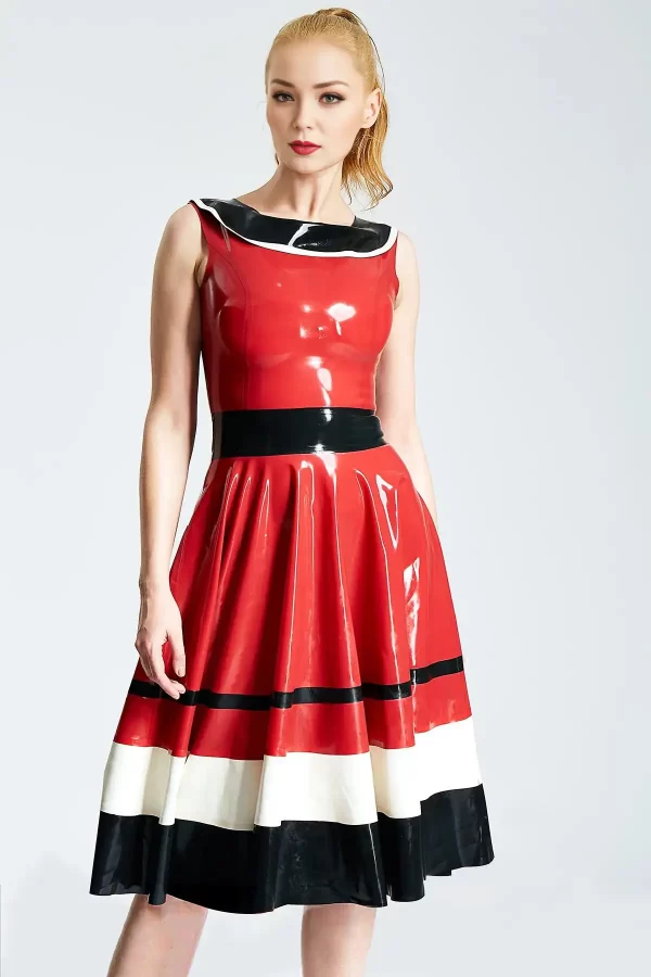 Latex Horizontally Yours Full-Skirt Dress