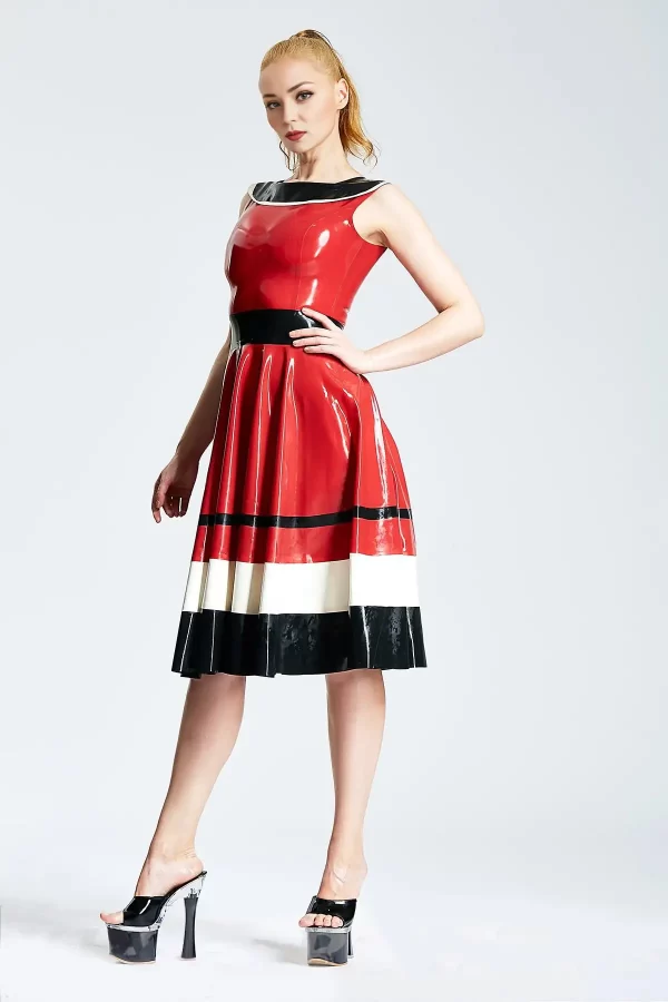 Latex Horizontally Yours Full-Skirt Dress