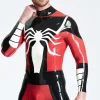 Latex Male American Hero Latex Neck Entry Cosplay Catsuit With Feet