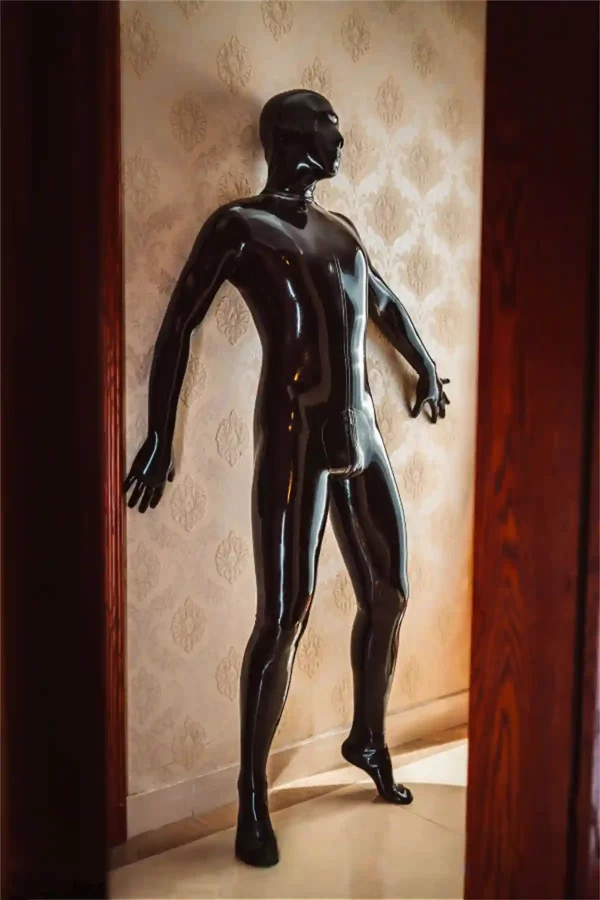 Latex Male Stealth Two-pieces Fully-Enclosed Catsuit