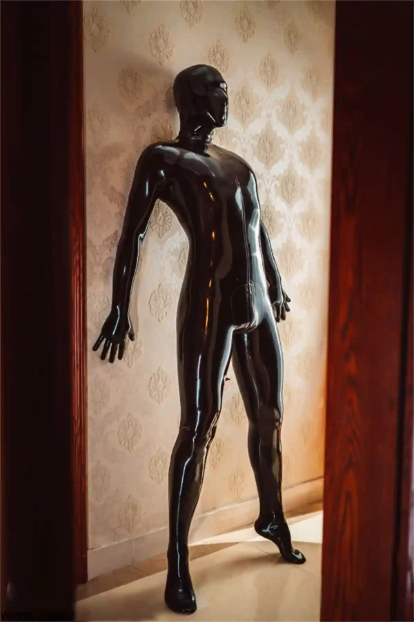 Latex Male Stealth Two-pieces Fully-Enclosed Catsuit