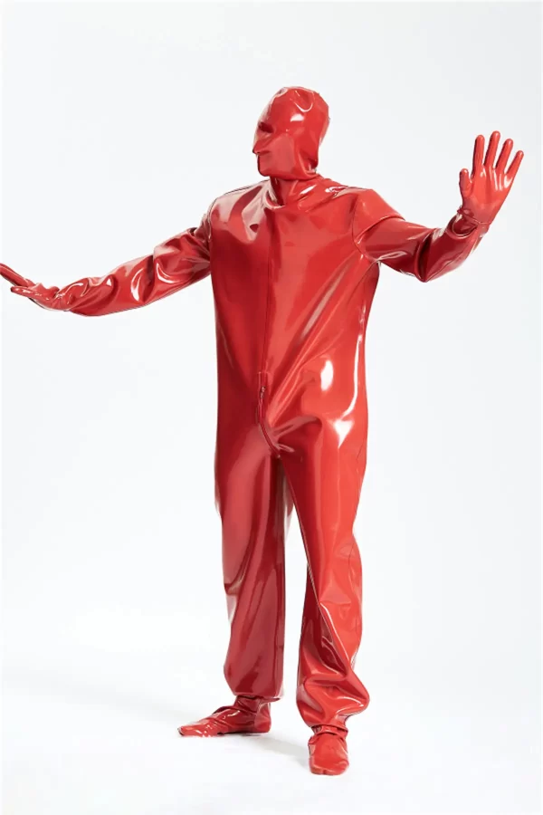 Latex Male Hooded Heavy Latex Industrial Enclosure Suit