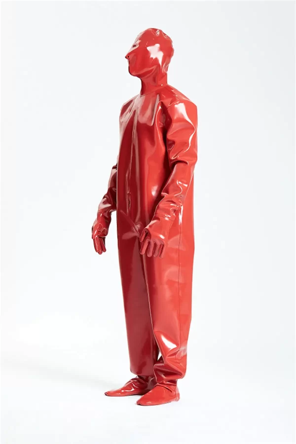 Latex Male Hooded Heavy Latex Industrial Enclosure Suit