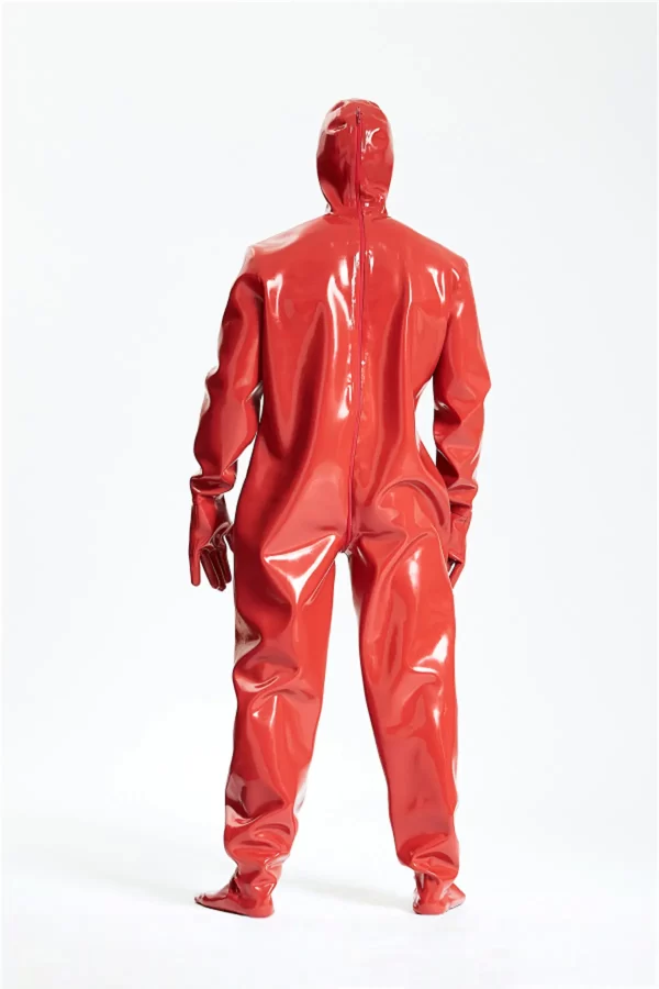 Latex Male Hooded Heavy Latex Industrial Enclosure Suit