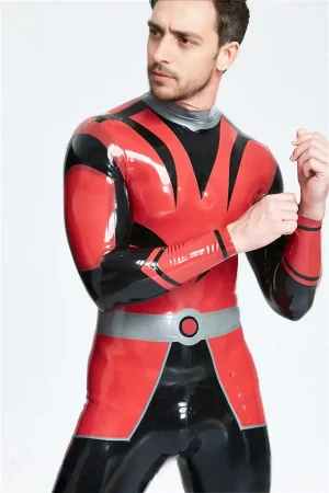 Latex Male Space Force Back Zip Catsuit