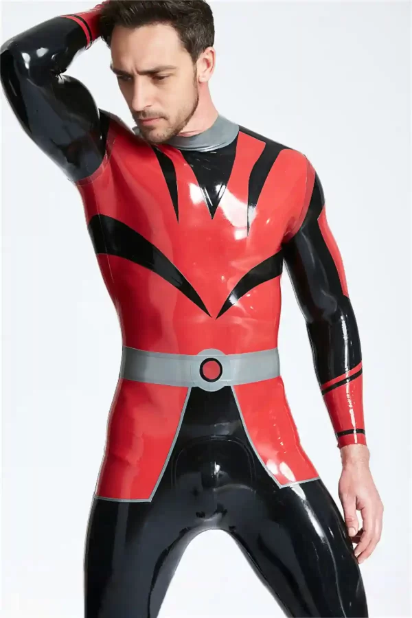 Latex Male Space Force Back Zip Catsuit