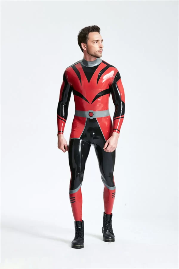 Latex Male Space Force Back Zip Catsuit