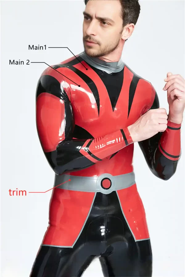 Latex Male Space Force Back Zip Catsuit