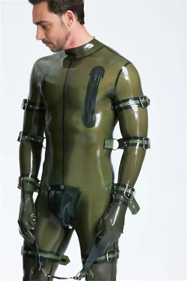 Latex Male Multi-Use Bondage Codpiece Catsuit