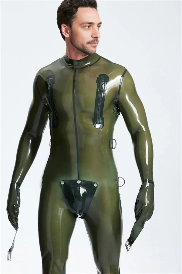 Latex Male Multi-Use Bondage Codpiece Catsuit