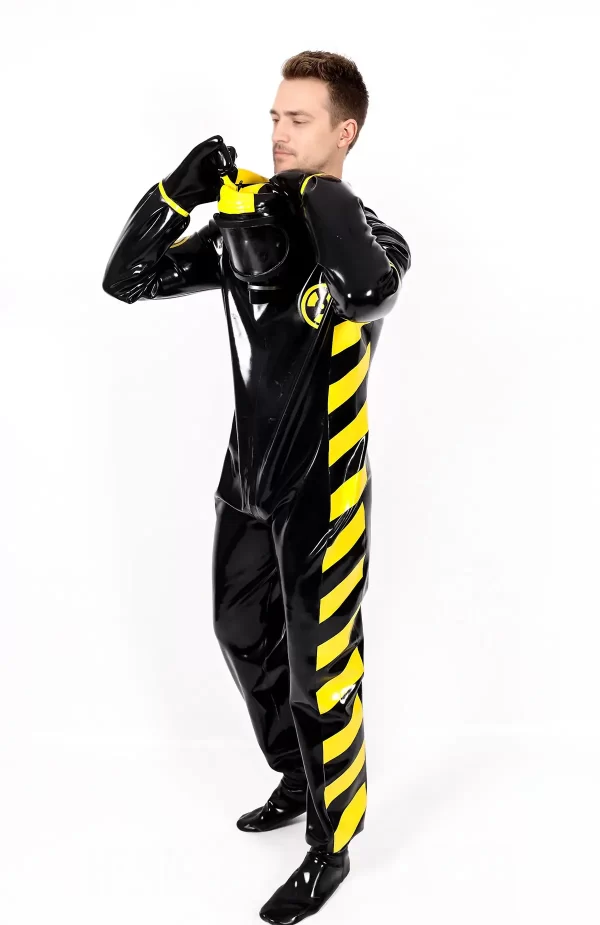 Latex Male Zombie Biohazard Haz Mat Style Latex Protection Suit