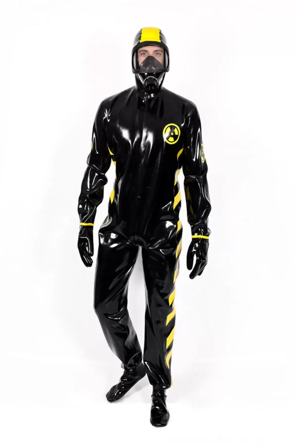 Latex Male Zombie Biohazard Haz Mat Style Latex Protection Suit