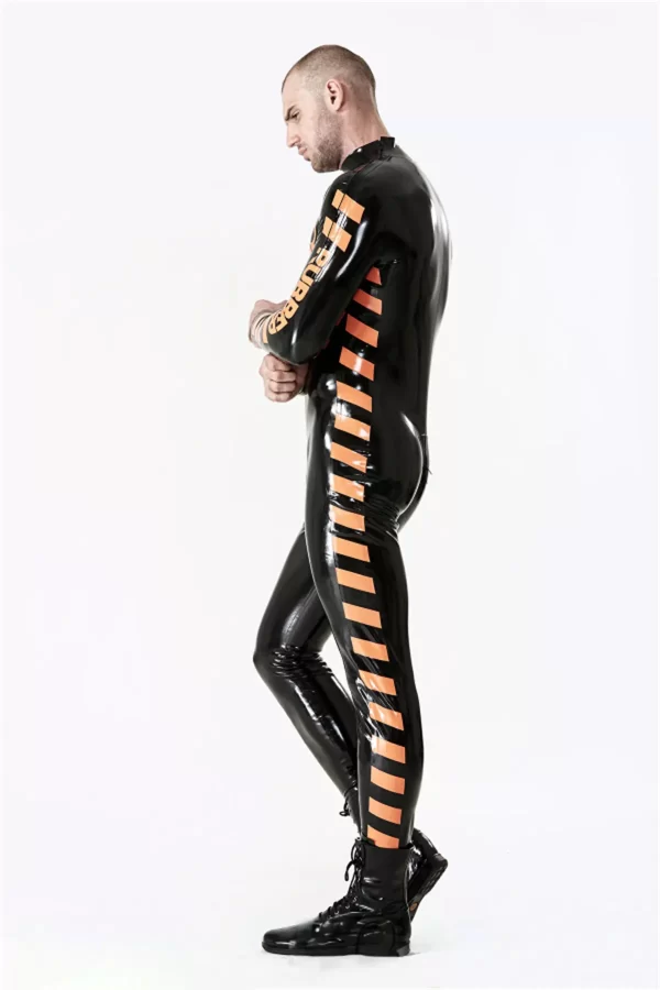 Latex Male Respirator Shoulder-Zip Catsuit