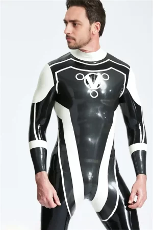 Latex Male Trident Back Zip Catsuit