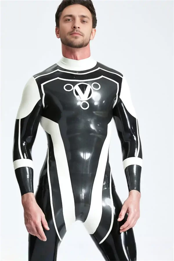 Latex Male Trident Back Zip Catsuit