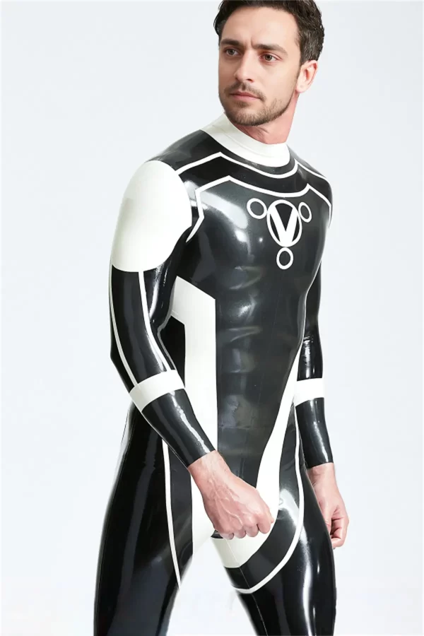 Latex Male Trident Back Zip Catsuit