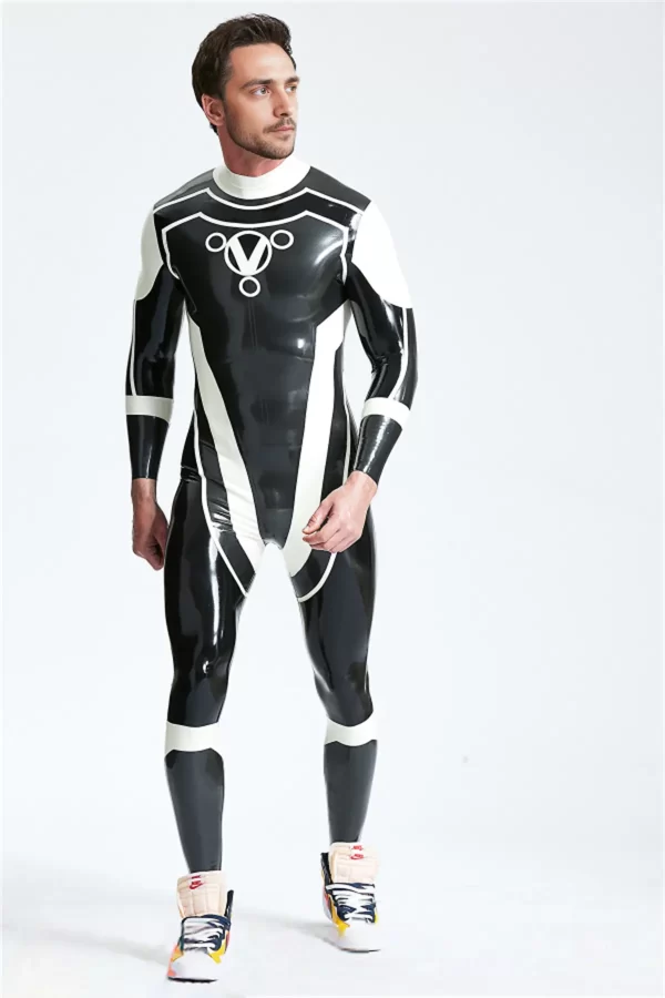 Latex Male Trident Back Zip Catsuit