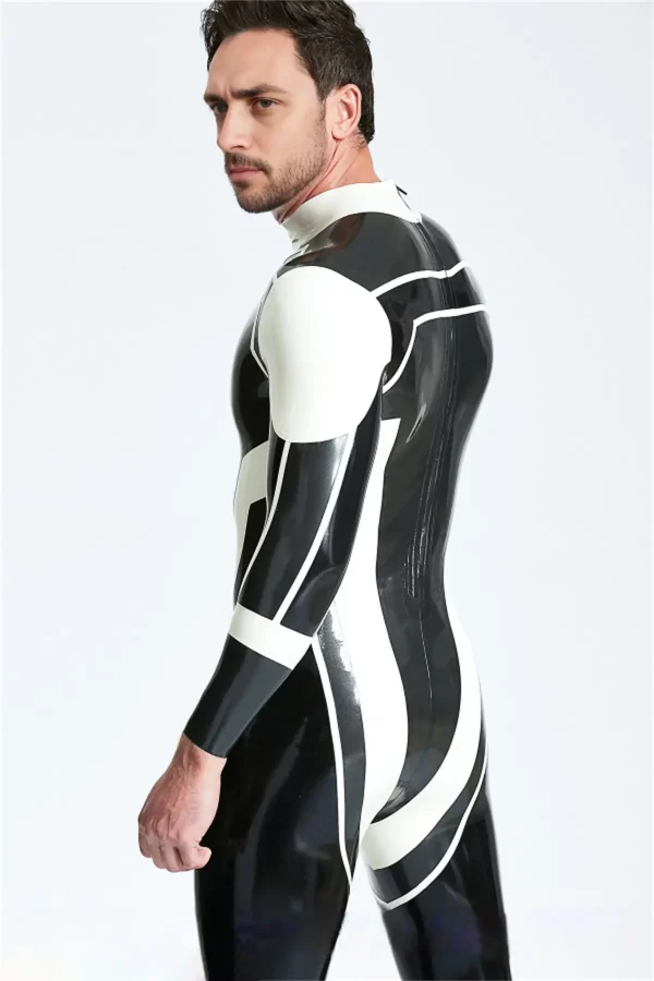 Latex Male Trident Back Zip Catsuit