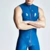 Latex Male Multicolor Shoulder-Zip Surfsuit