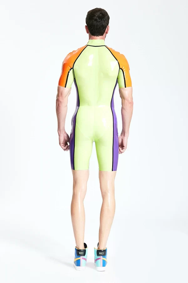 Latex Male Multicolor Shoulder-Zip Surfsuit