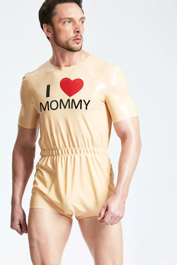 Latex Male Mommys Boy Neck Entry Sleepsuit