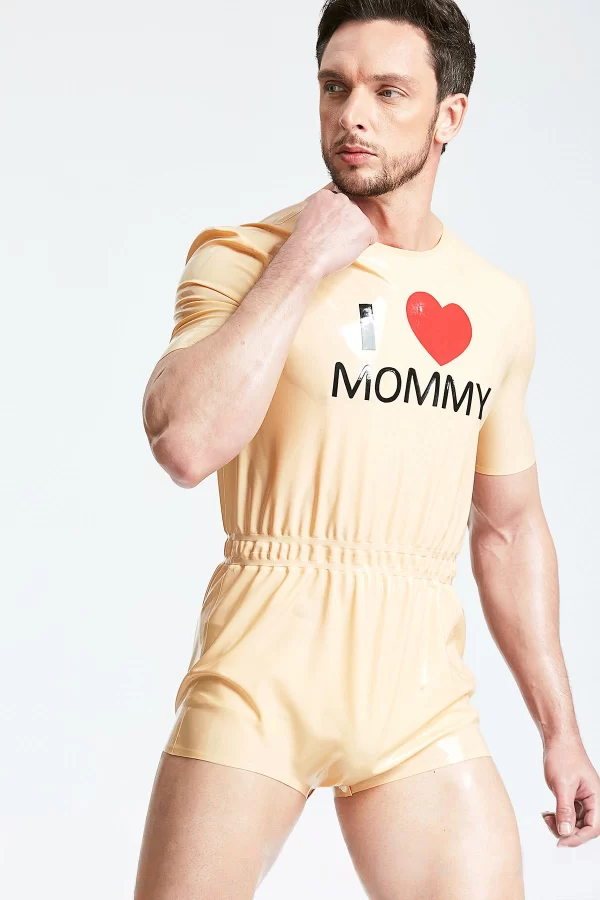 Latex Male Mommys Boy Neck Entry Sleepsuit