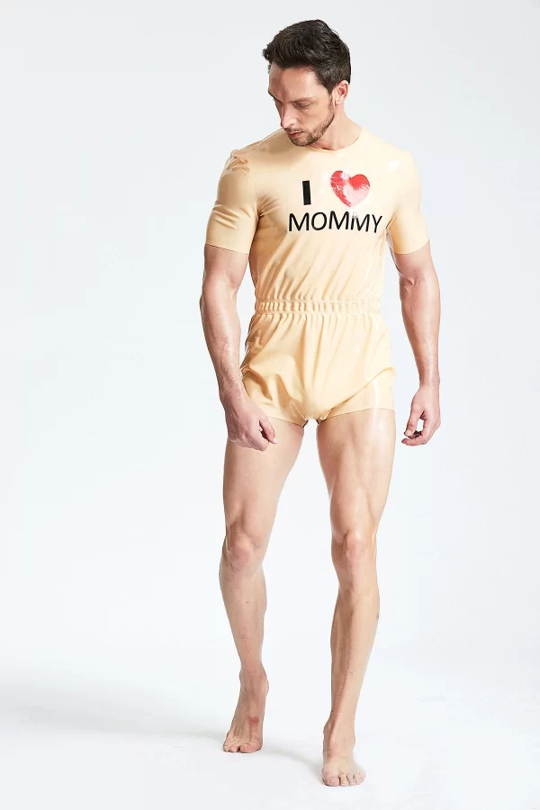 Latex Male Mommys Boy Neck Entry Sleepsuit