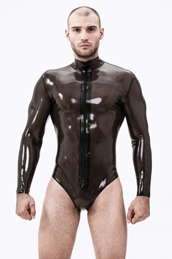 Latex Male Long-Sleeved Leotard