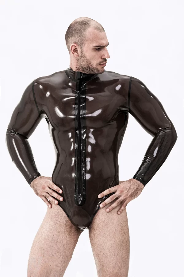 Latex Male Long-Sleeved Leotard