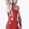 Latex Male Vertical Stripes Surfsuit