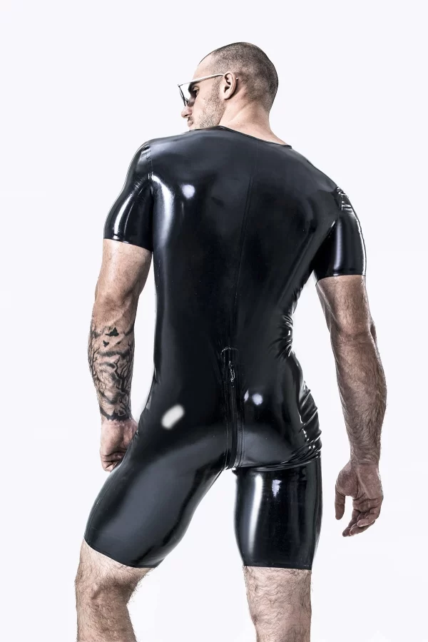 Latex Male Vertical Stripes Surfsuit