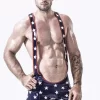 Latex Male Outstanding Stripes Wrestling Suit