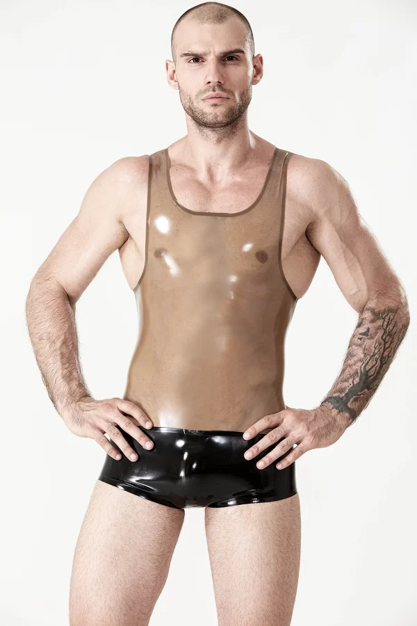 Latex Male Singlet Pattern Leotard