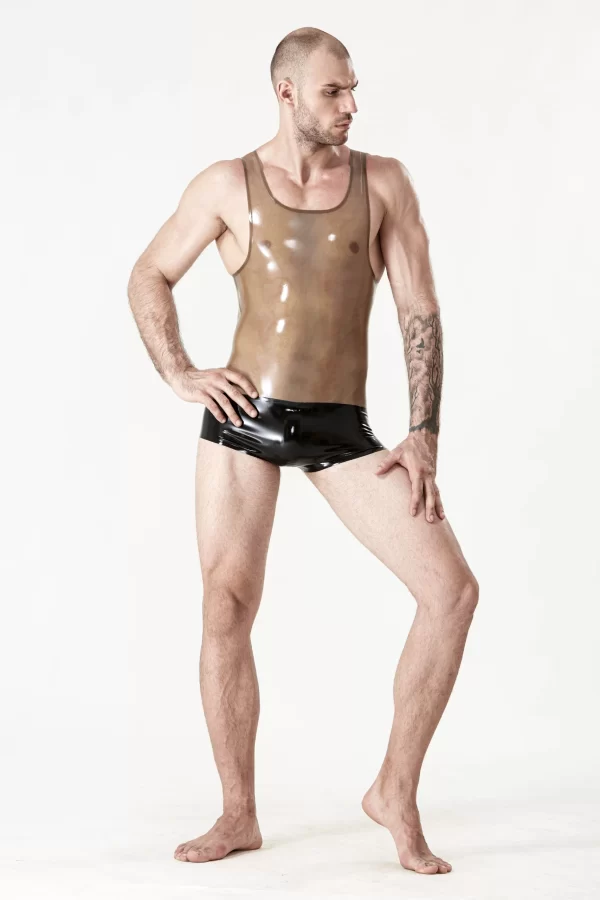 Latex Male Singlet Pattern Leotard