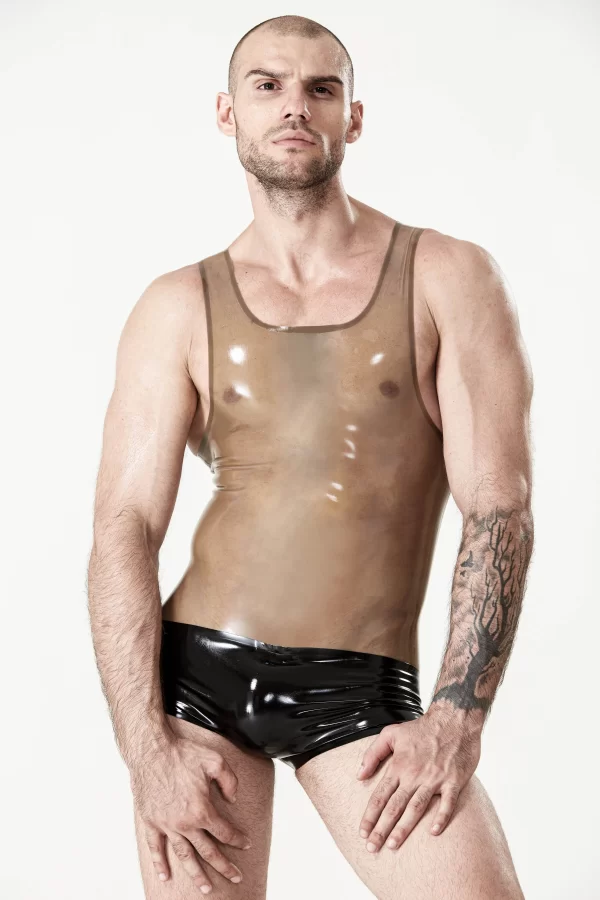 Latex Male Singlet Pattern Leotard