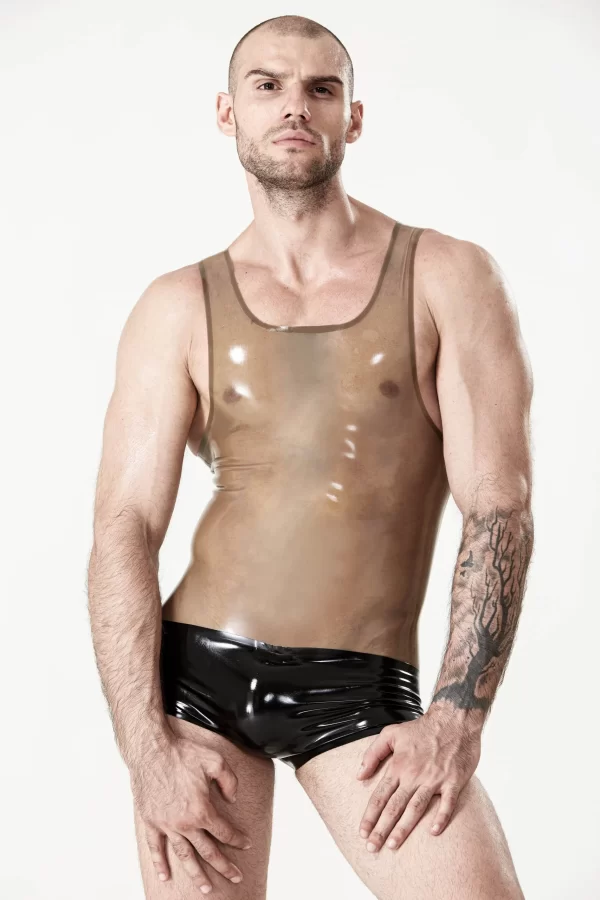 Latex Male Singlet Pattern Leotard