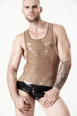 Latex Male Singlet Pattern Wrestling Suit