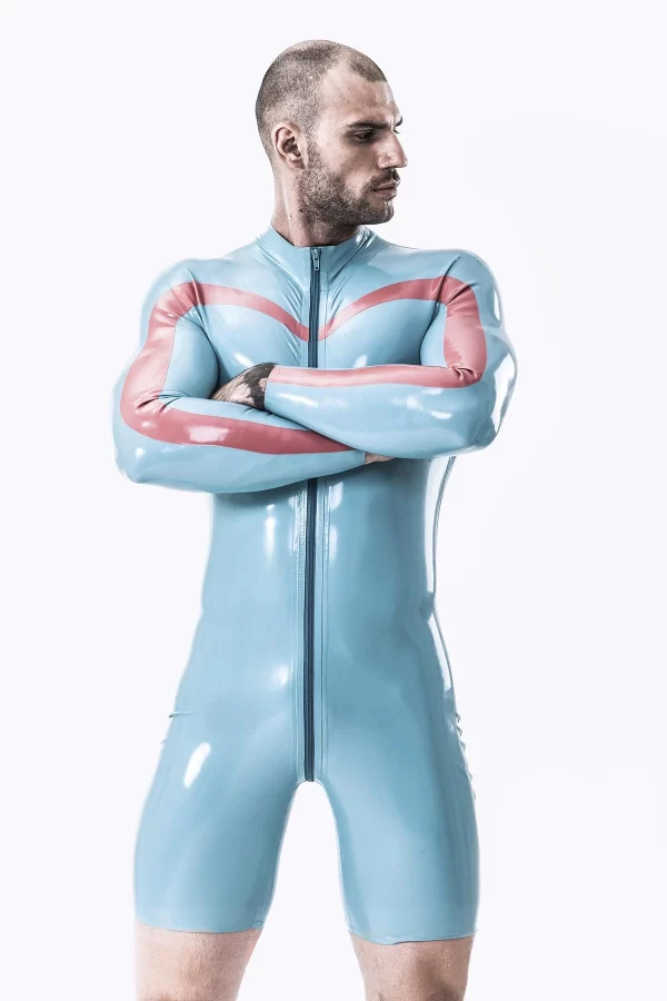 Latex Male Bruce Lee Long-sleeved Surfsuit