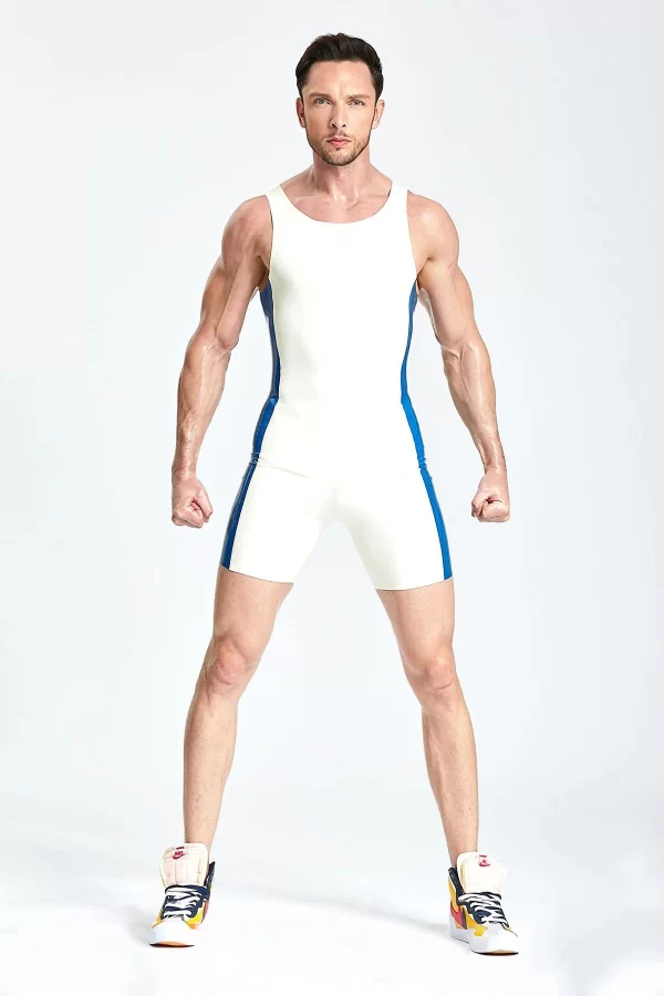 Latex Male Tank Top Gym Suit