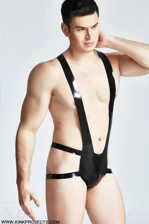 Latex Male Two-Straps Pouch Thong