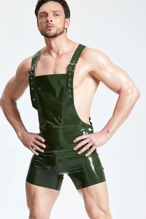 Latex Male Dungaree Latex Shorts