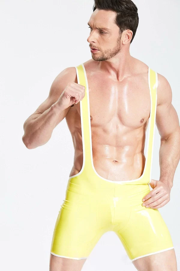 Latex Male Singlet Shortie