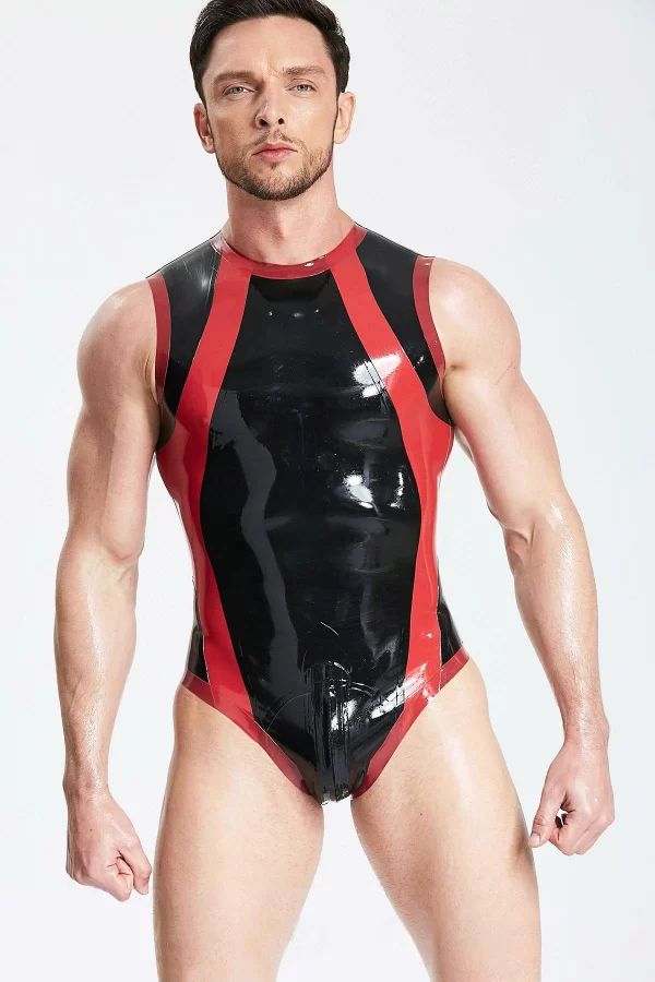 Latex Male High-Cut Muscle Leotard